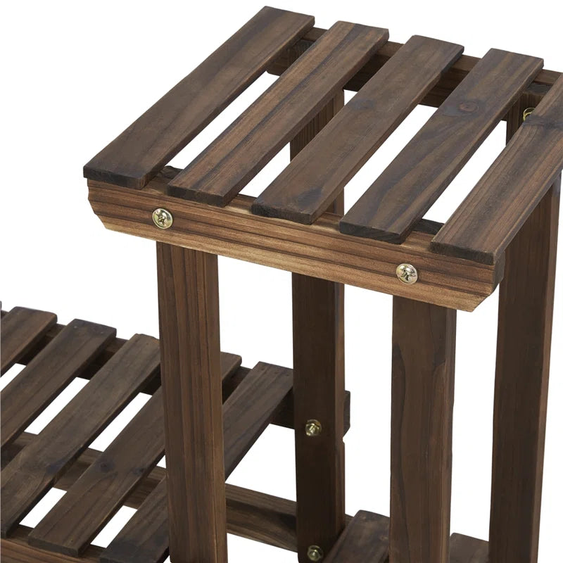 Rustic 4-Tier Wooden Multi-Platform Plant Stand