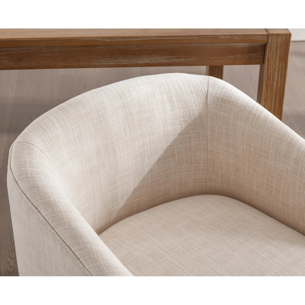 Modern Upholstered Armchairs Set of 2 with Wooden Legs & Curved Back Design