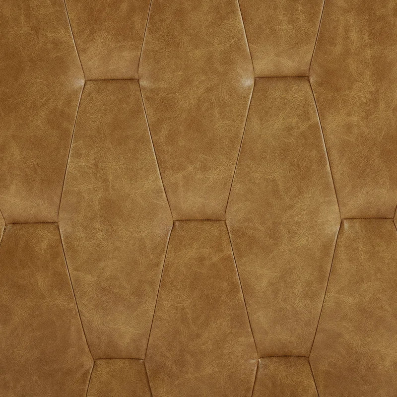 Berthena Tufted Faux Leather Upholstered Wooden Low Profile Standard Bed with Headboard & Footboard