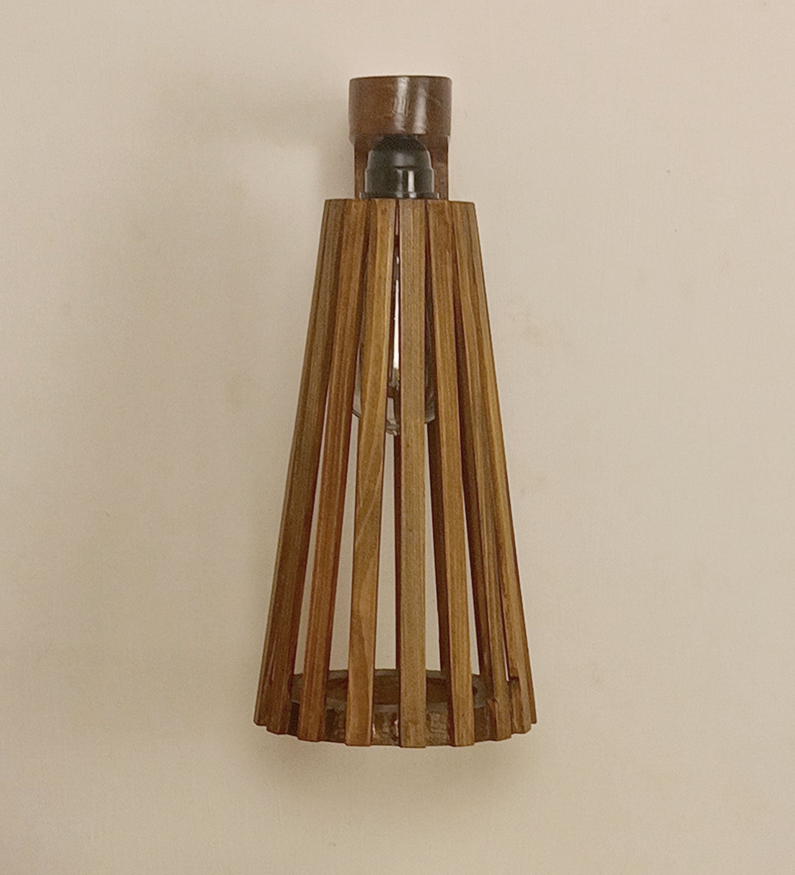 Billet Brown Wooden Wall Light (BULB NOT INCLUDED)