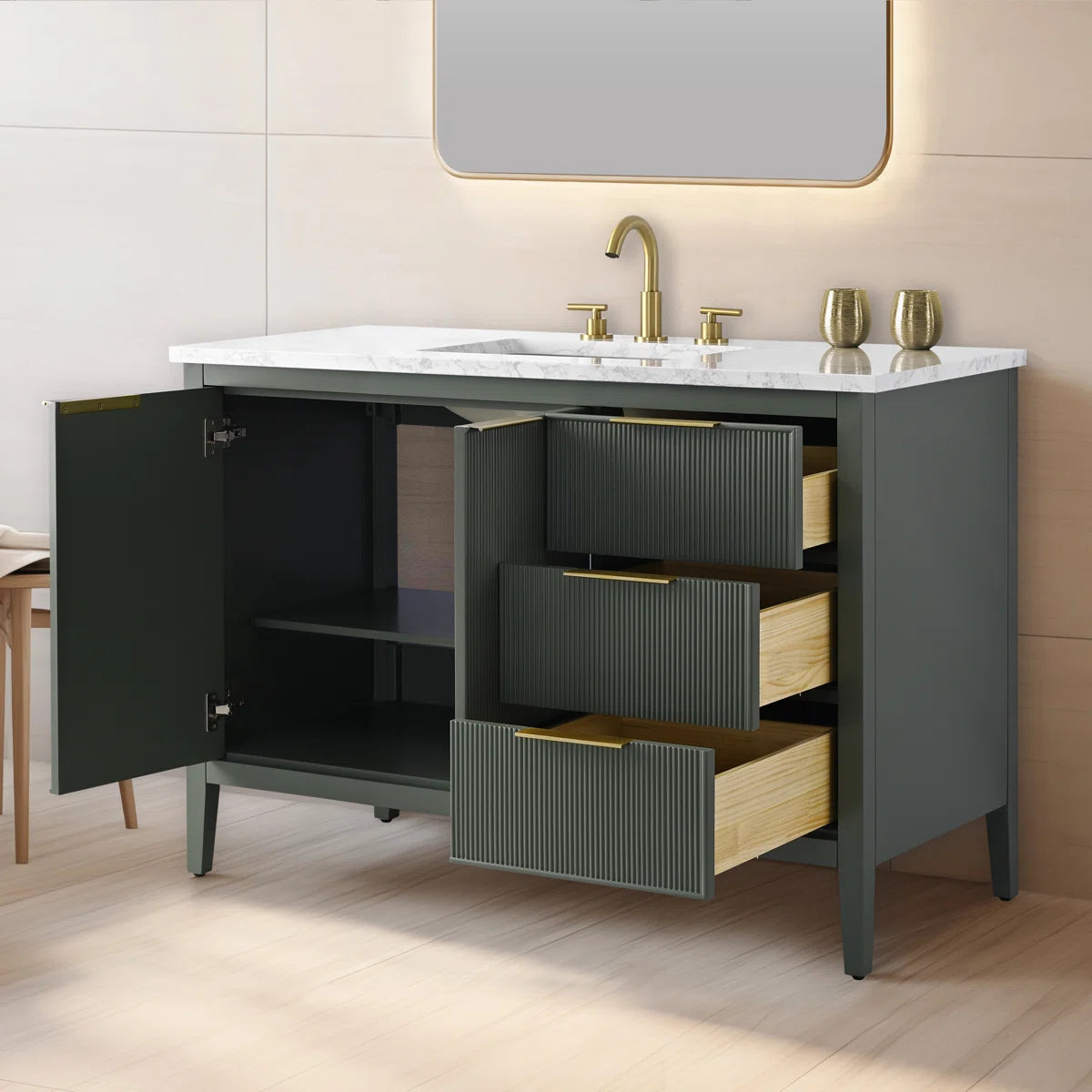 48 Inch Bathroom Vanity with Marble Top | Fox Marvel
