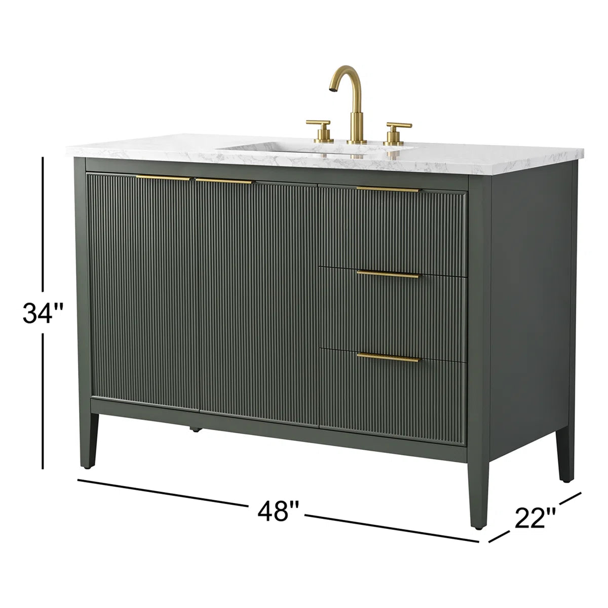 48 Inch Bathroom Vanity with Marble Top | Fox Marvel