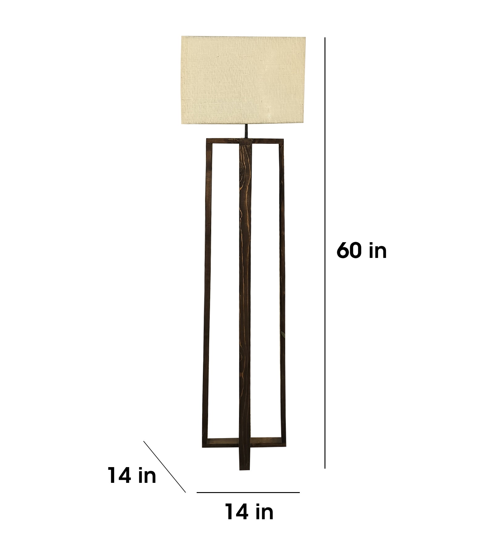 Blender Wooden Floor Lamp with Premium Beige Fabric Lampshade (BULB NOT INCLUDED)