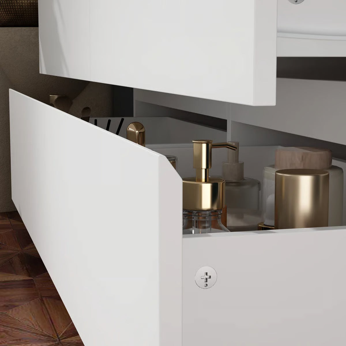 Functional Brance White 9-Drawer Makeup Vanity Desk – Convertible Design