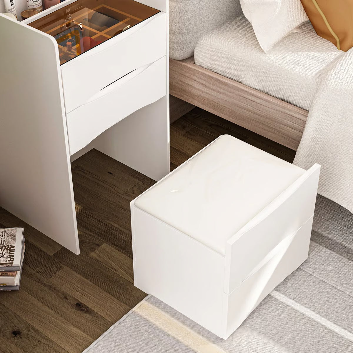 Brevyn 18.7'' Wide Makeup Vanity Table- ouch cart | Dressing table 