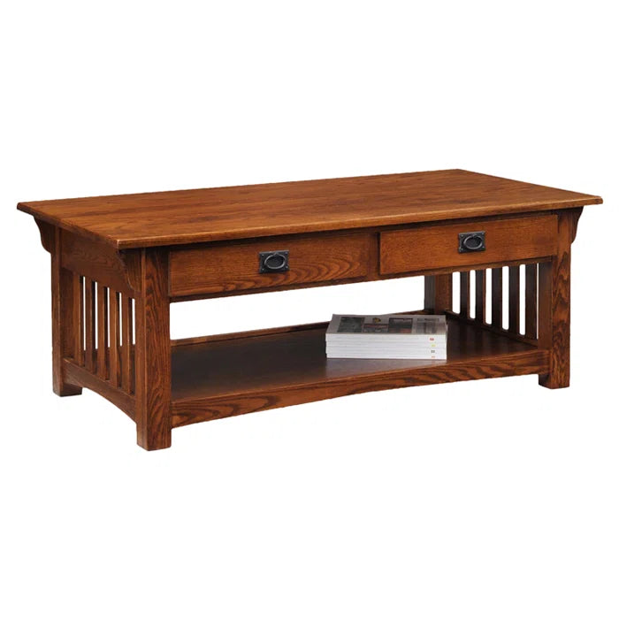 Brockton Solid Wood Coffee Table in Medium Oak