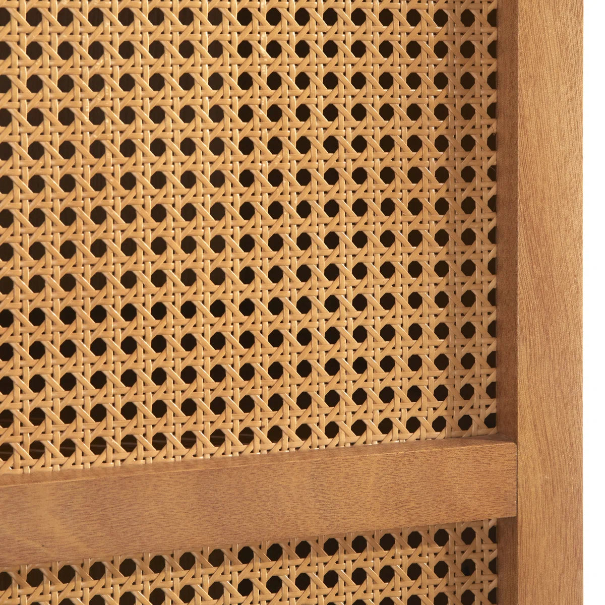 Kalicki Faux Cane Storage Cabinet Shelves, Mid-Century Wooden Cabinet for Dining Room & Living Room