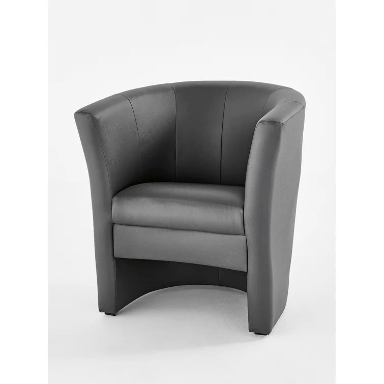 Bumber Faux Leather Barrel Chair