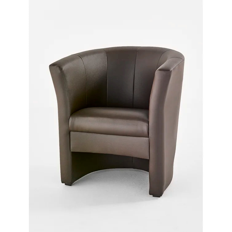 Bumber Faux Leather Barrel Chair