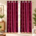 Embossed Tree Punch Polyester Curtains for Window and Door, Botanical Pattern Home Decor Curtain Panel for Living Room, Bedroom and Office, 5 Feet, 7 Feet and 9 Feet Sizes, Pack of 1