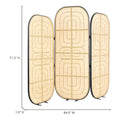 Ouch Cart 3 Panel Rattan Room Divider | Foldable Woven Privacy Screen with Iron Frame