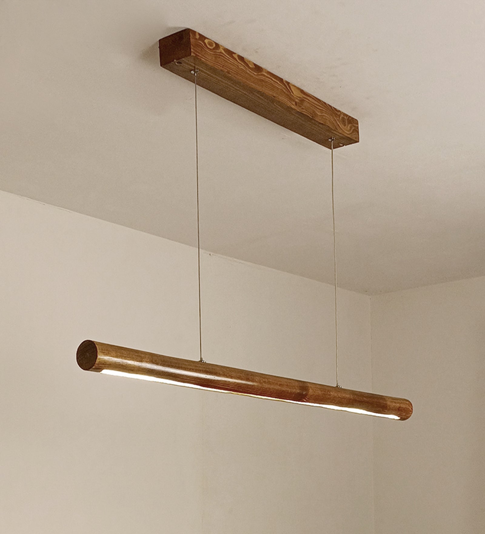 Cannula 36 Brown Wooden LED Hanging Lamp