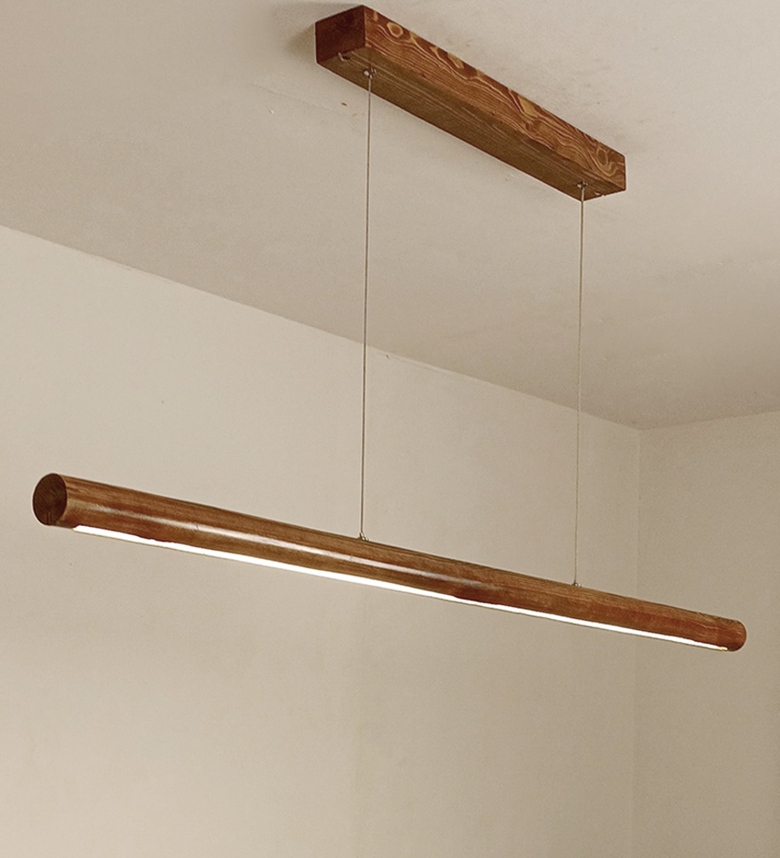 Cannula 48 Brown Wooden LED Hanging Lamp