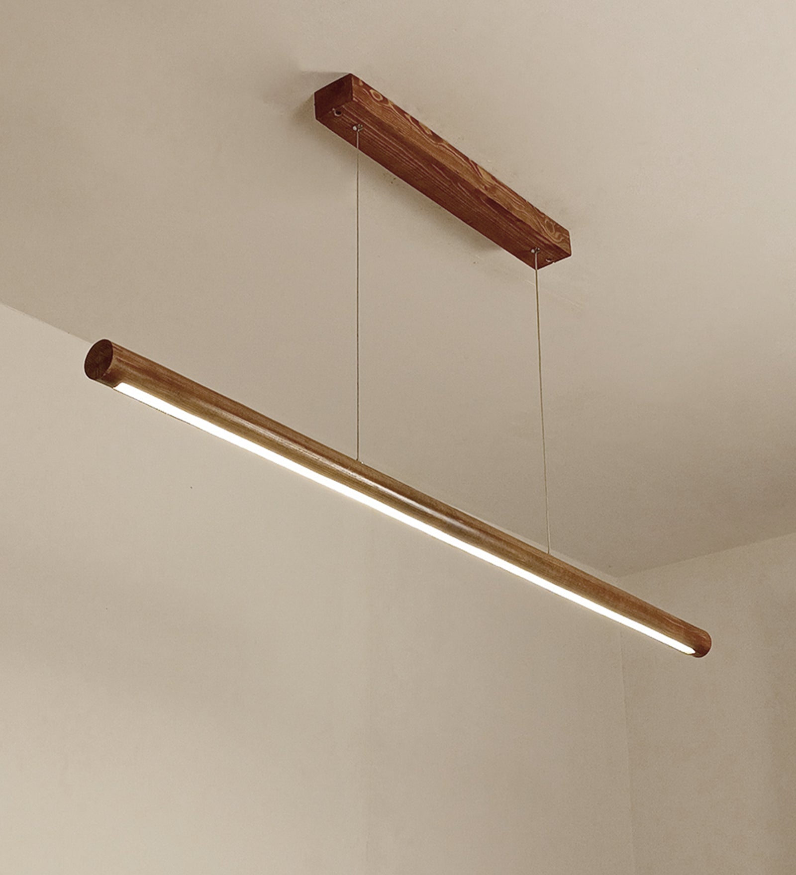 Cannula 48 Brown Wooden LED Hanging Lamp