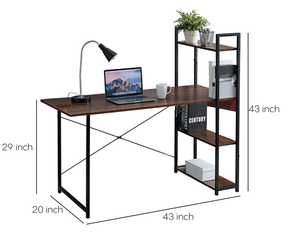 Ivan Computer Desk with four Storage Shelves