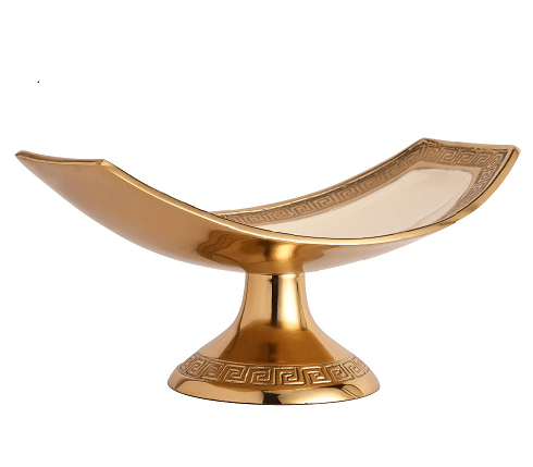 Versace Design Platter in Ivory Enamle & Gold Finish