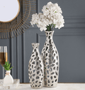 Sophia Floral Vase set of 2 In Raw Silver Finish