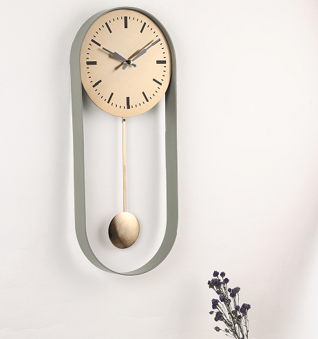 Noir Pendulum Wall Clock with Black Frame