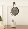 Suspended Marble Time Keeper in Silver Table Clock