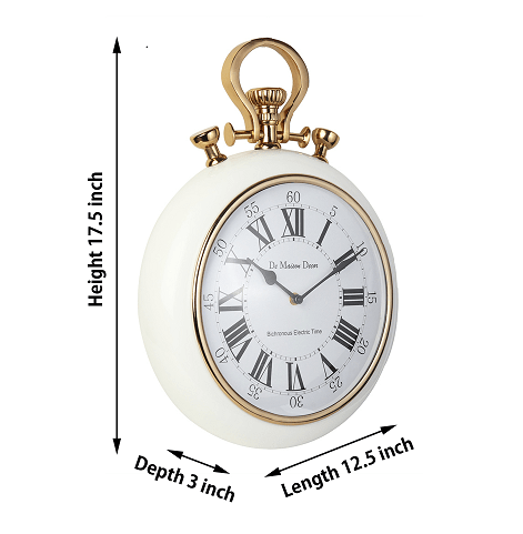 Sullivan - the White  and Gold wall clock