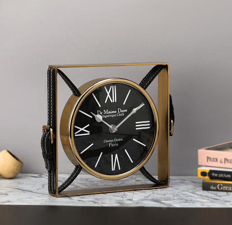 Timeless Straps Gold Table Clock