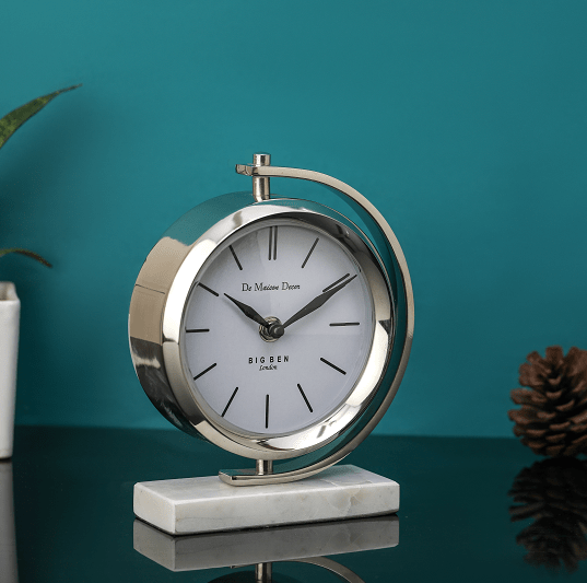 Marbellic  Silver clock  Table Clock