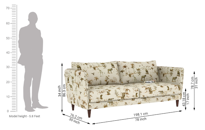 Avery 3 Seater Fabric Sofa