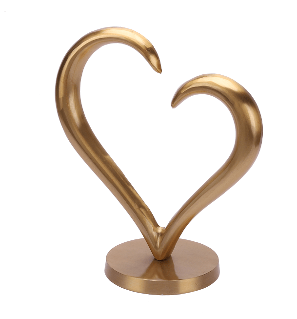 Gold Heart Sculpture