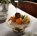 Versace Design Cake Stand in Ivory Enamle & Silver Finish
