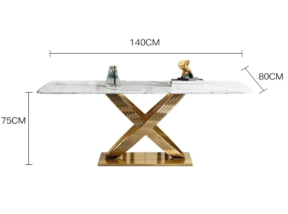White Dinning Table For Six Person Modern Rectangular Table top
