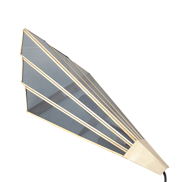 Triangular Abstract Luxe  Wall Lamp with Black Glass