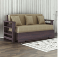 3 SEATER WALNUT SOFA CUM BED SHEESHAM WOOD