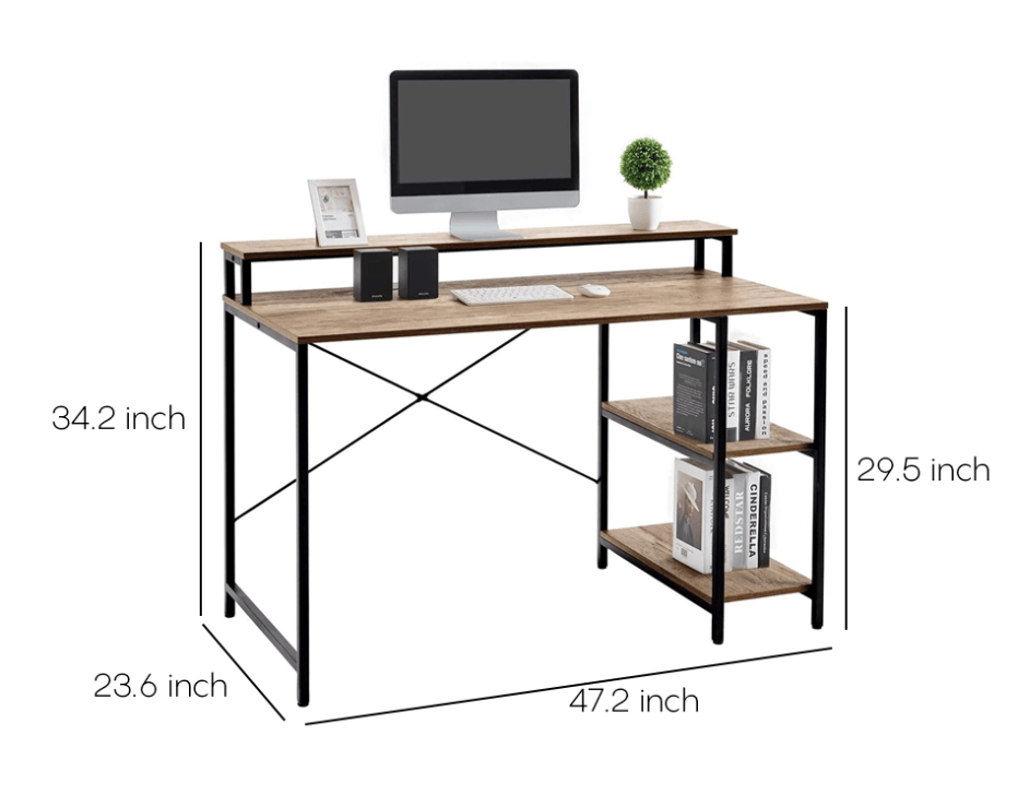 Genesis Home Computer Desk with Simple Shelves