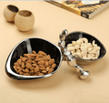 Stones Servingware Jet Black enamle - Double Bowl Platter