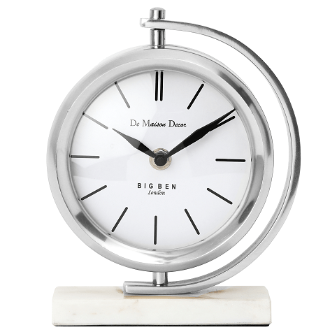Marbellic  Silver clock  Table Clock