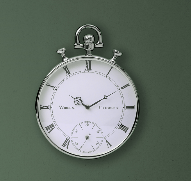 Deviating Seconds Silver Wall Clock