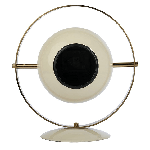 Halo Clock In Ivory Enamle & Gold
