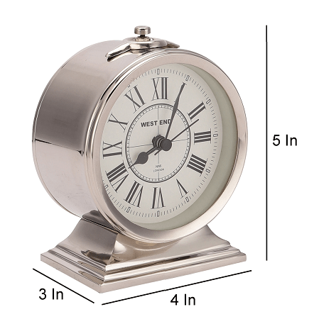Erzo Alarm Silver  Table Clock