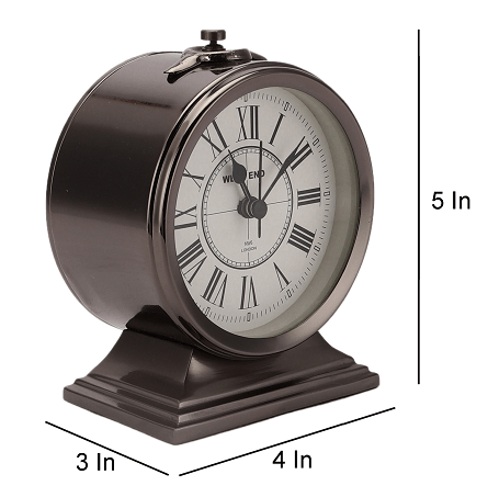Erzo Alarm  Black Nickel Table Clock