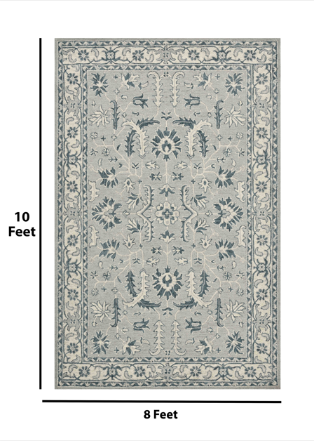 Saraswati Global Rug, Wool Area Rug, Vibrant And Luxurius Rug, 8x10 Feet, Anti Slip & Anti Skid Baking Carpet, Modern Rug, Ideal for Bedroom, Living Room, and Dining Room, Kids Room, Office Rug.