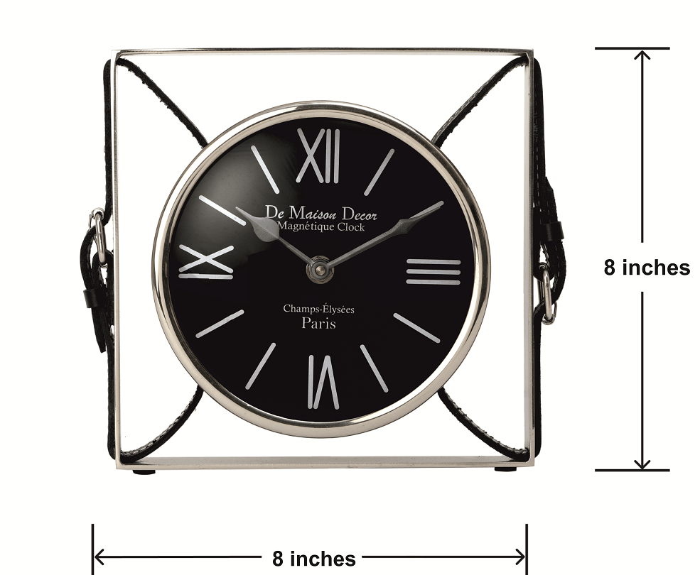 Timeless Straps Silver Table Clock