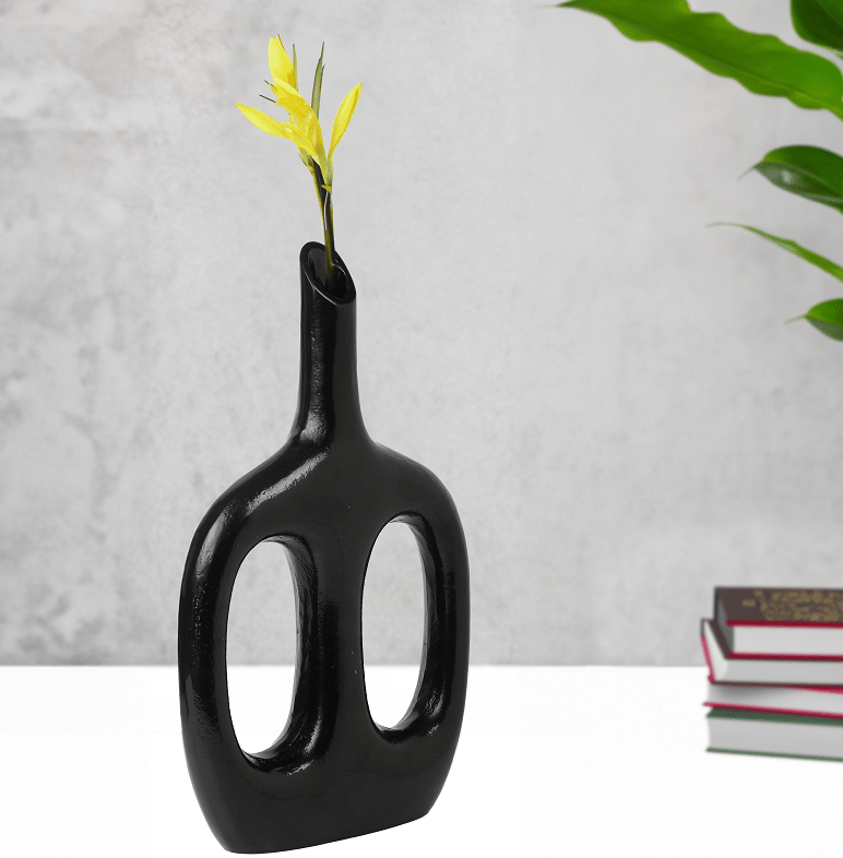 Otilia Glossy Black Vase
