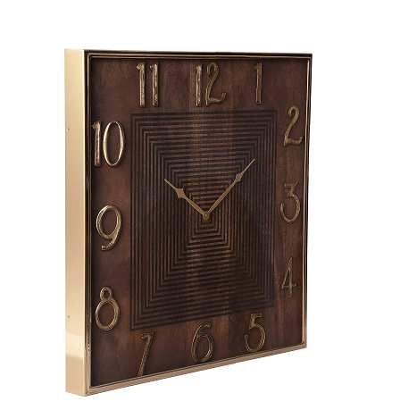 Chateau Square Gold  Wall Clock