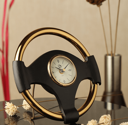 Wheel Steel Clock Silver Clock