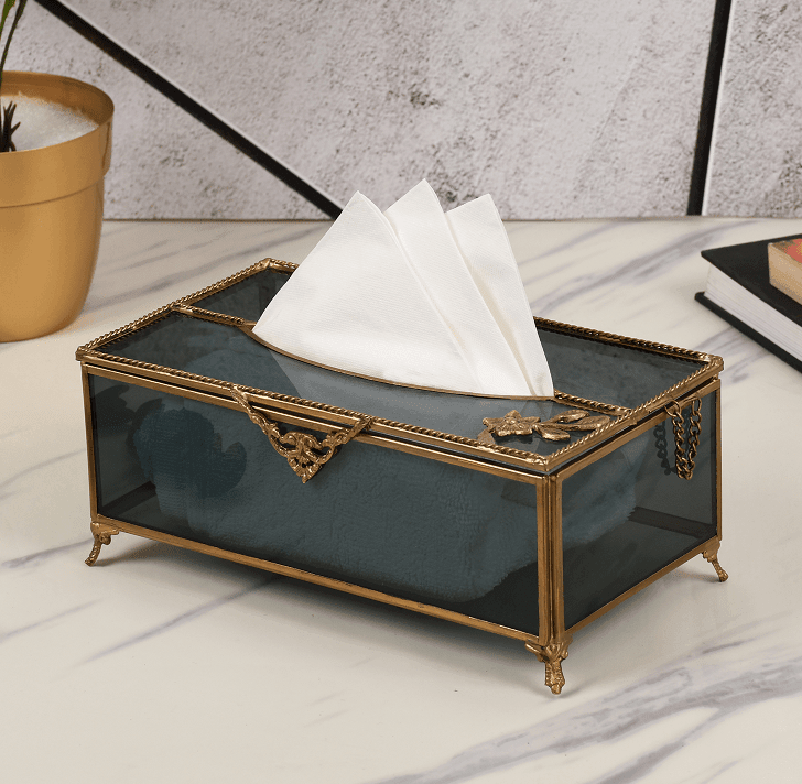 Night's charm Tissue Box with Brass - Ouch Cart 