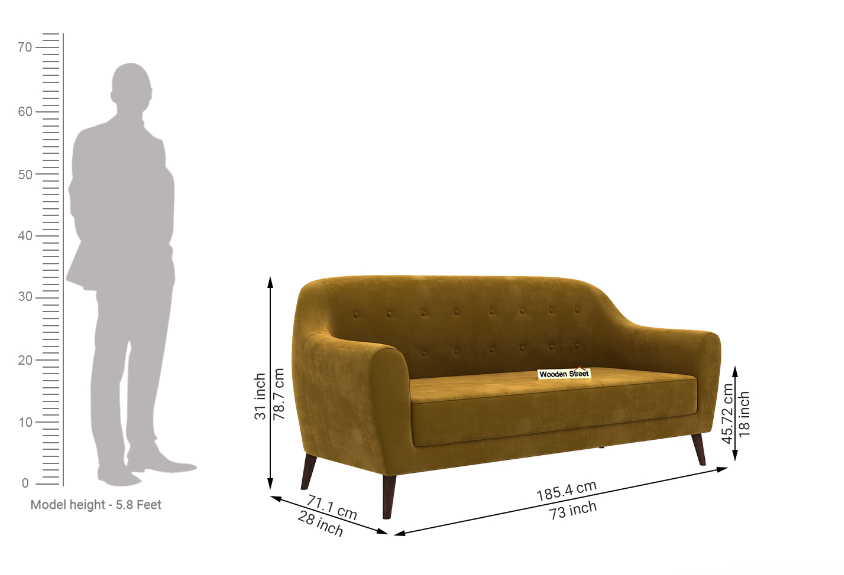 Abigail Seater Fabric Sofa