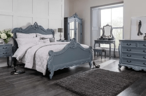 Chloe Antique French Style Grey Bed