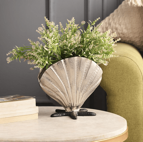 Ocean Shell Decorative vase Silver Black