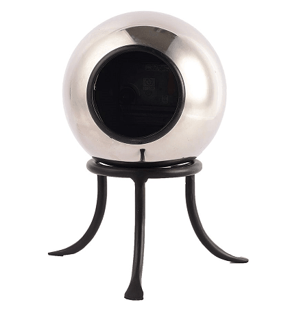 Seated Sphere Clock in Silver & Black Colour - Ouch Cart 