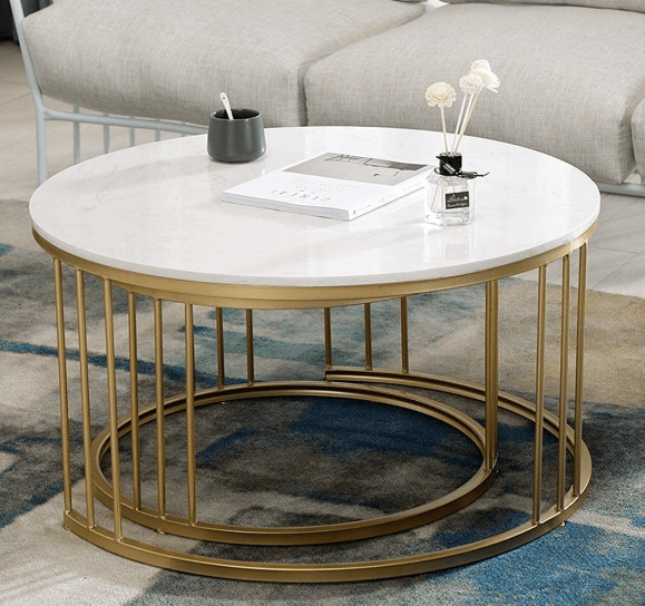Round Nesting Coffee Table for Living Room